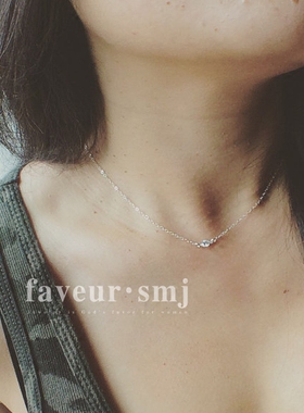 faveur以色列设计925银cz钻皓石锁骨项链百搭优雅好闪 非常美