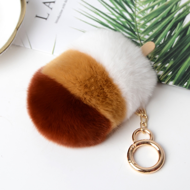 新品韩版獭兔毛包包挂件雪糕皮草挂件冰棍钥匙扣棒冰包包挂饰
