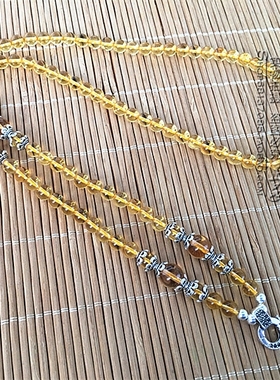 黄水晶唐卡毛衣项链S925纯银泰银配件泰国佛牌挂链可定做其他款式