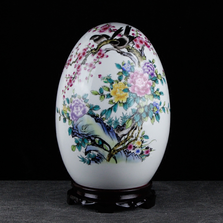 景德镇陶瓷器 粉彩薄胎富贵蛋吉祥蛋 现代时尚家居工艺品装饰摆件,家居饰品,花瓶,淘宝优惠券,粉丝福利购,淘宝优惠卷