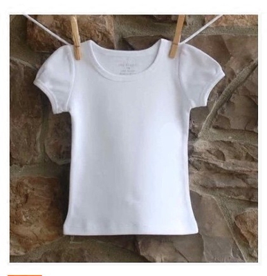 打底衫纯白色圆领儿童短袖t恤