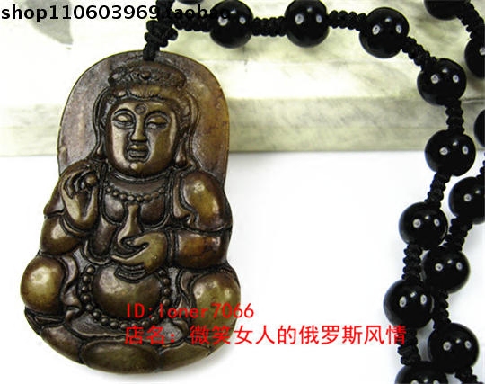 仿古观音玛瑙原石项链