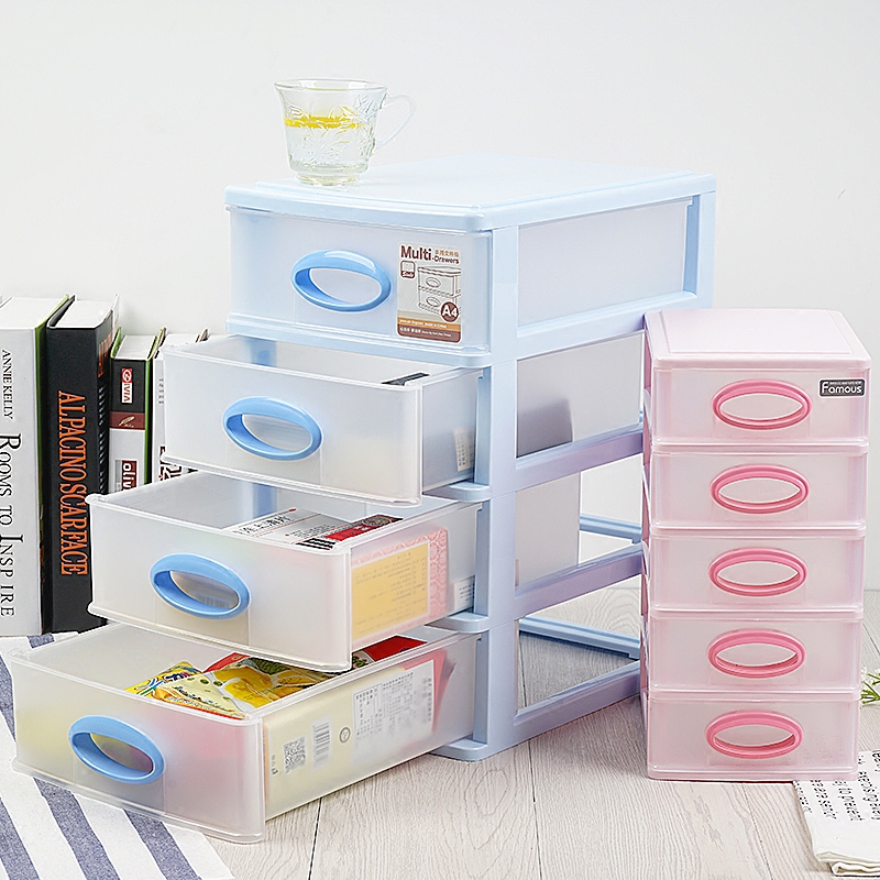 办公室桌面收纳盒多层透明塑料小