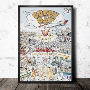 greenday绿日乐队摇滚装饰有框海报挂画酒吧音乐餐厅 朋克PUNK