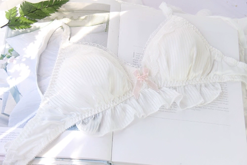 Японский белый тонкий бюстгалтер, подростковый бюстгальтер, бюстгальтер-топ, летний бюстгальтер без косточек, сексуальное нижнее белье для школьников, комплект