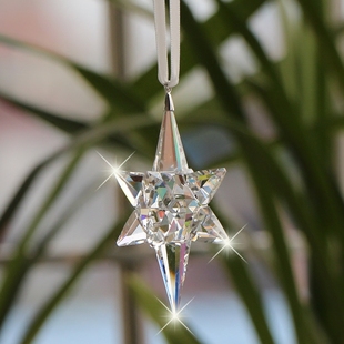 包邮2024创意女士流星锤汽车挂件水晶星星雪花车载后视镜挂饰礼品