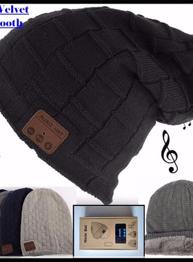 Wireless Bluetooth Beanie Knitted Plus Velvet Hat Headset