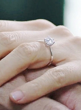 婚礼镶宝石仿真钻美潮情侣对戒