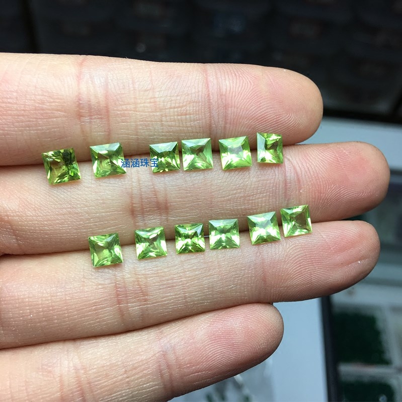 天然橄榄石裸石戒面吊坠戒指