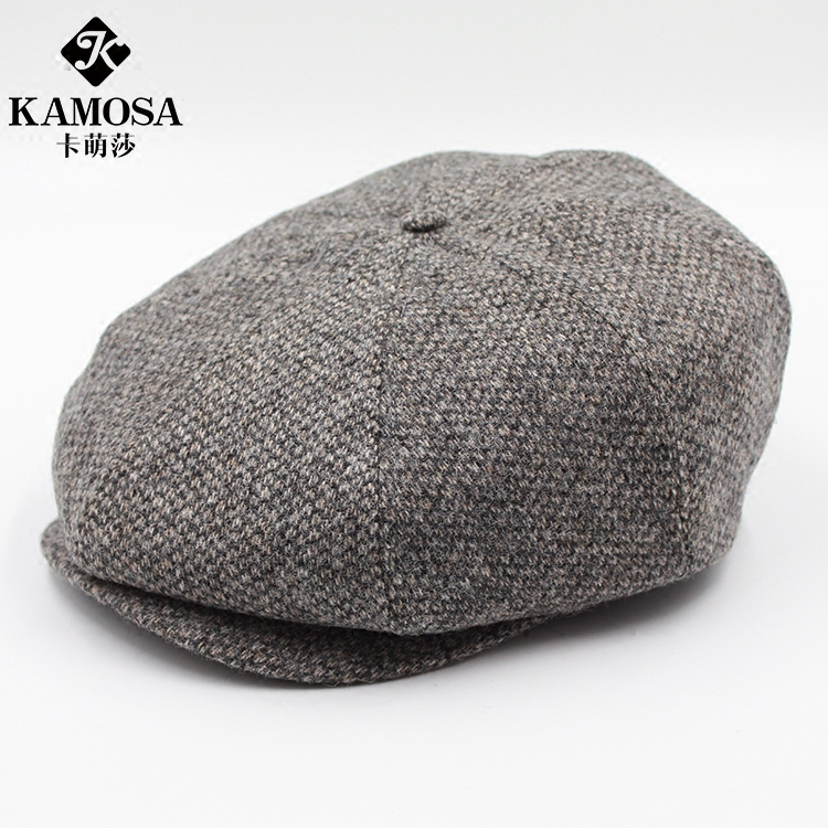 KAMOSA 男女士八角帽复古秋冬帽子贝雷帽鸭舌帽 英伦报童画家帽