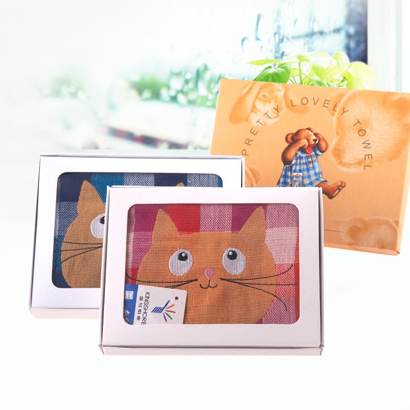 单条礼盒装金号纯棉三层纱布儿童毛巾全棉洗脸巾生日婚庆礼物回礼