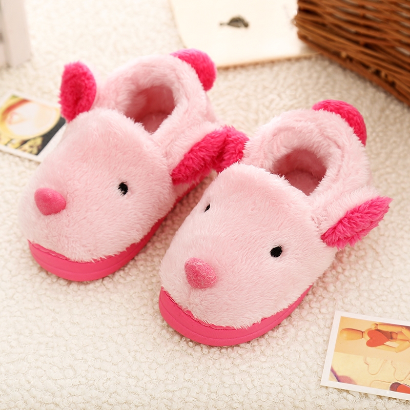 Pantoufles enfants en suède pour hiver - semelle caoutchouc - Ref 987130 Image 3