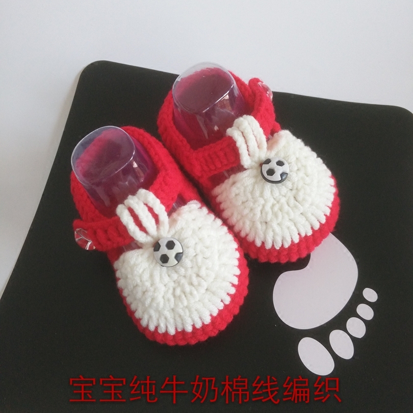 春秋新款手工编织婴儿宝宝毛线鞋子  手钩新生婴儿软底鞋步前鞋