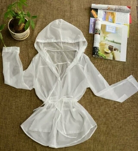 女士上衣春夏新品韩版沙滩防晒衣长袖超薄透气学生休闲中长款