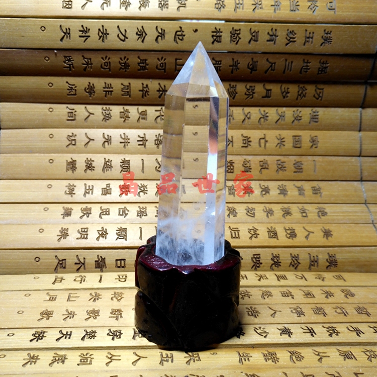 고품질 천연 화이트 크리스탈 육각 프리즘 장식품 원석 육면체 크리스탈 기둥 홈 오피스 책상 장식품