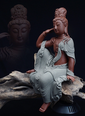 陶瓷地藏王菩萨中式风观音佛像