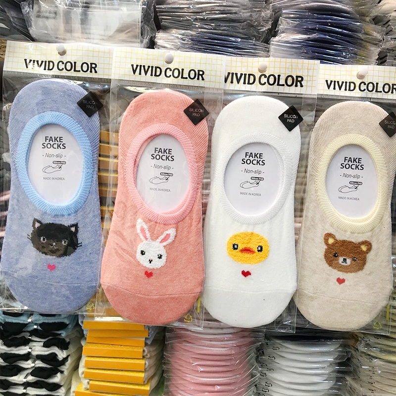 【毛圈小动物船袜】River shop韩国东大门 防滑硅胶纯棉袜夏季 女在类目 女士内衣/男士内衣/家居服, 短袜/打底袜/丝袜/美腿袜中 - 来自Buy2taobao.com提供专业的淘宝代购服务