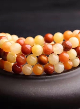 天然黄玉手链108粒天