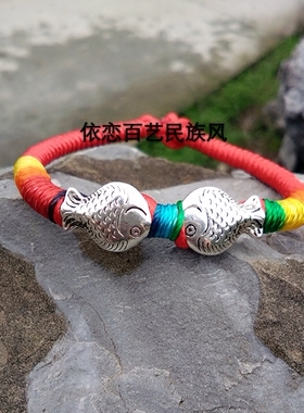 原创民族风编织苗银手圈