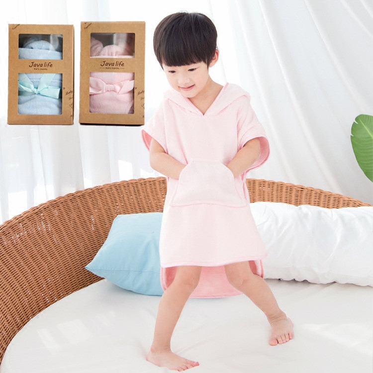 YODO XIUI儿童秋冬可穿浴袍带帽家居服强吸水柔软速干亲肤无荧光