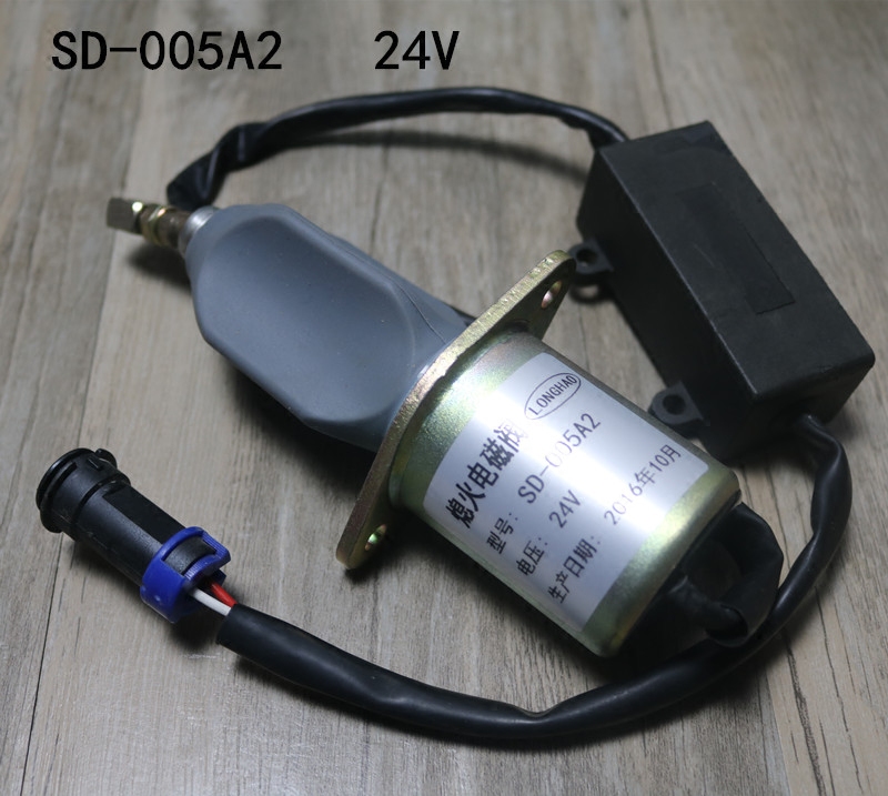 柴油发动电机组熄火断油电磁阀SD-005A2燃油停油阀 24v停机电磁铁
