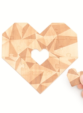 英国Luckies 爱心心形树形拼图贺卡 DIY创意情侣礼品生日礼物