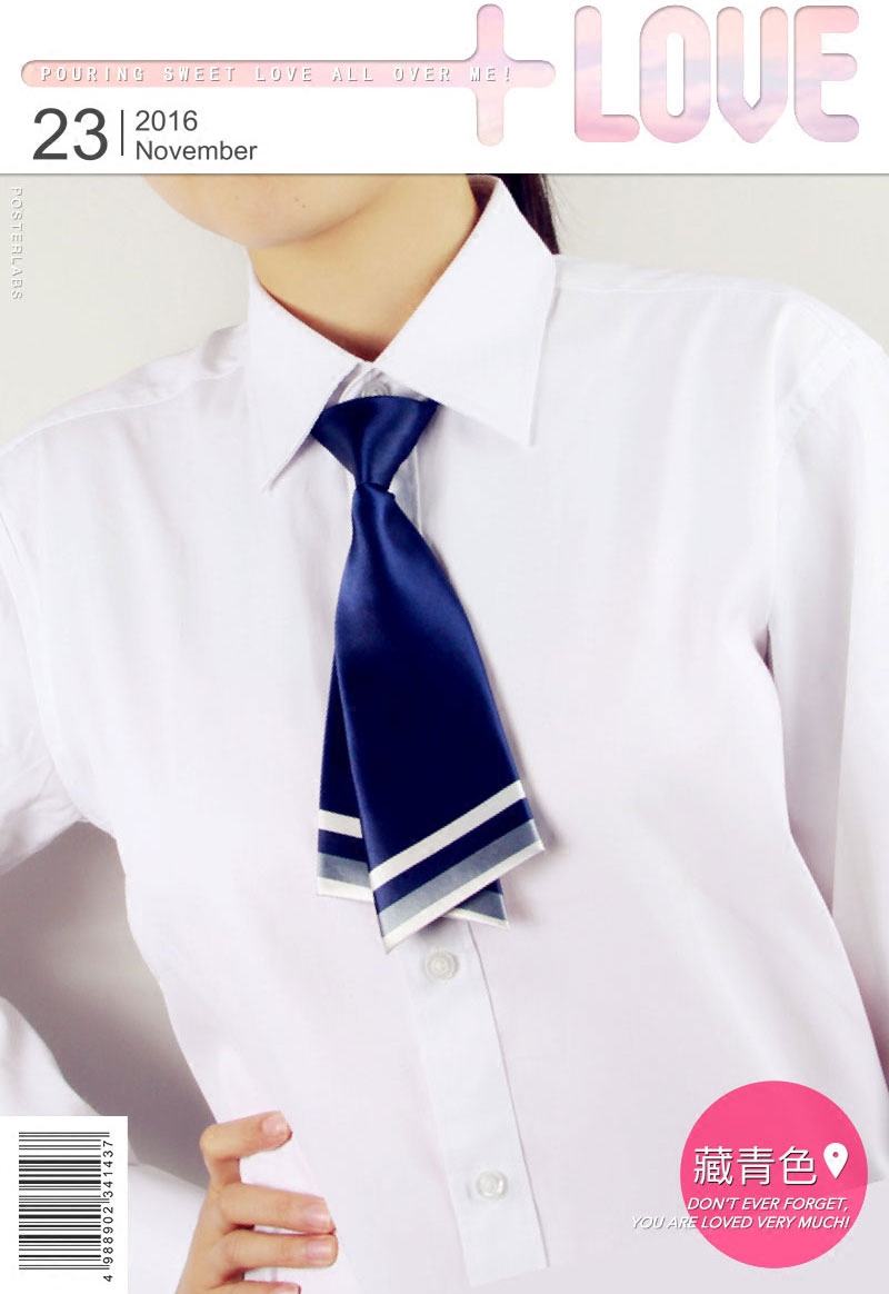 韩版藏青色学院风女士日式领带