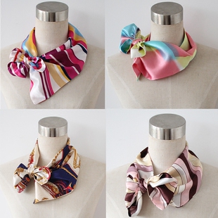 多花百变魔术丝巾 夏女韩版空姐商务工作服职业丝巾演出礼仪领巾