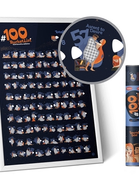 liveart 进口美国1DEA 趣味海报 100种性爱姿势清单 情人节礼物