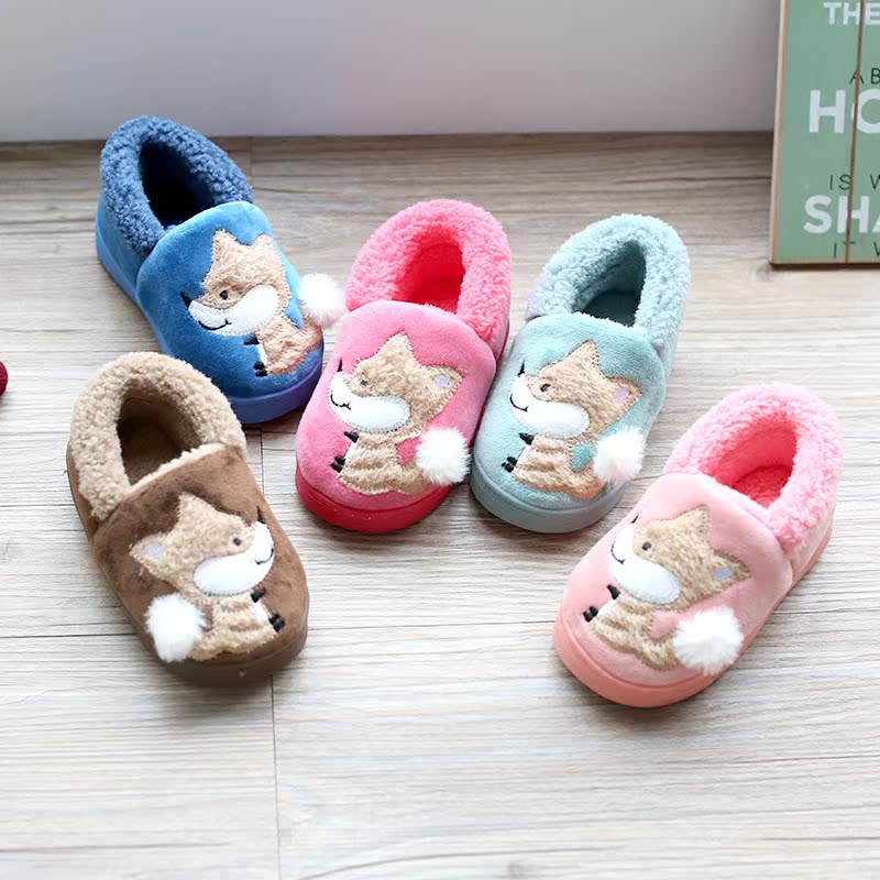 Chaussons enfants en suède pour hiver - semelle caoutchouc - Ref 1010349 Image 3