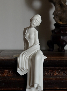 中式风禅意白瓷礼品摆件