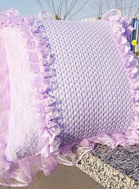 靠枕车用靠垫沙发腰靠蕾丝抱枕