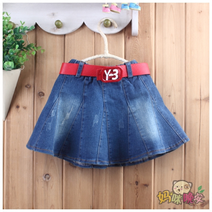 Jupe fillette en Coton denim bombe - Ref 2051784 Image 1