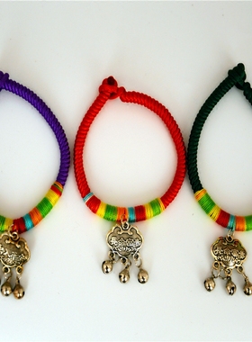 diy云南民族风七彩手链送女生