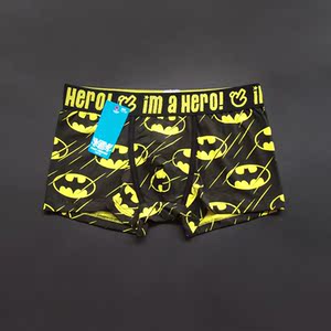 男士内裤中腰平角全棉舒适二次元四角裤头动漫超人蝙蝠侠四角裤