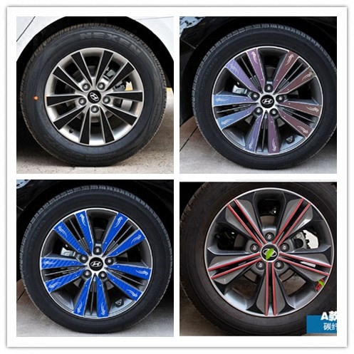 IX25改装专车专用轮毂贴 贴纸轮毂碳纤维现代名图轮毂贴车轮贴 汽