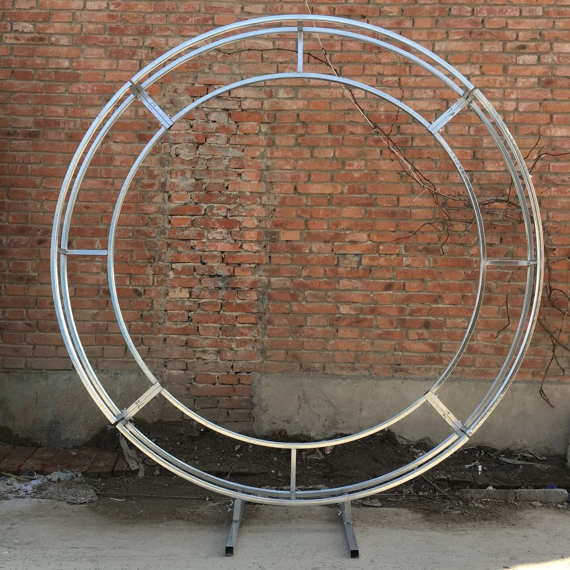 新款婚庆道具双层背景圆形圆环支架婚礼道具线帘吊顶圆圈舞台铁架