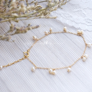 花盼 | 日本agete同款天然淡水珍珠美国进口14K包金手链森系手链