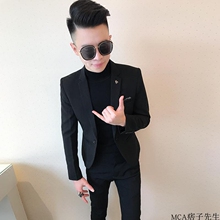 小西服韩版 修身 短款 2022冬季 青少年小码 男士 西装 发型师外套男 新款