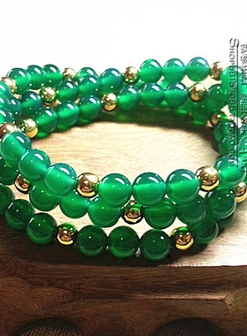 绿玛瑙泰国佛牌水晶手链可定制