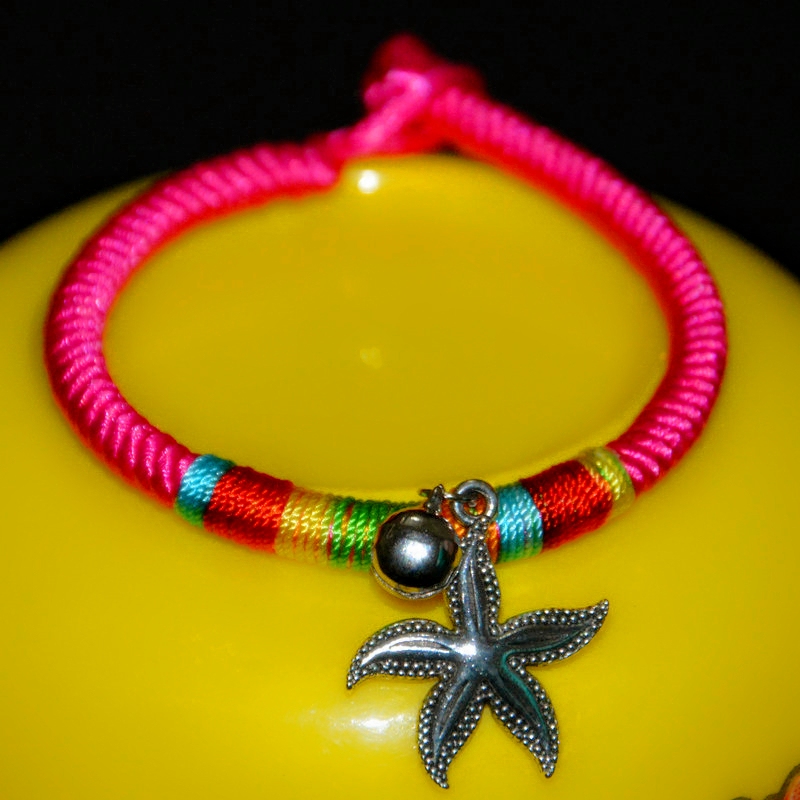 女款手链饰品配饰 云南民族风DIY七彩蜡绳编织女生公司年货小礼物