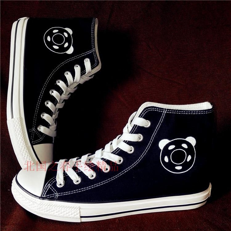 远步手绘帆布鞋新款男女夏秋高帮系带款情侣款学生涂鸦休闲鞋定制