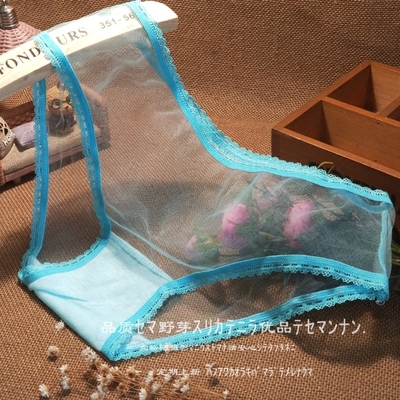 拉丝网纱透视性感大码三角内裤