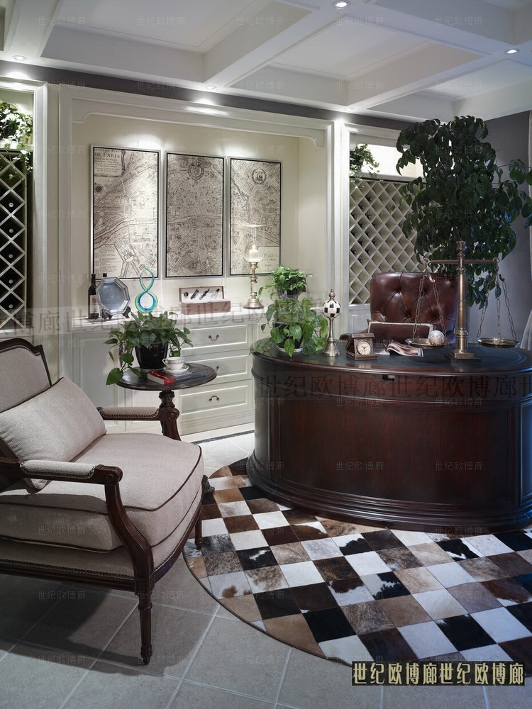 授权纯进口画芯美式 客厅书房古地图装饰画 1715年巴黎地图