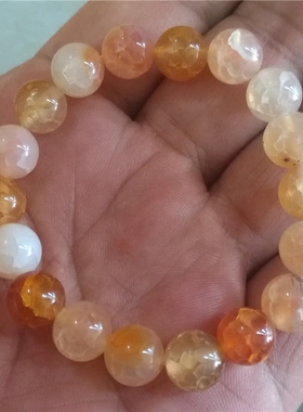 冰种宝石龙纹绿玛瑙招财转运手串