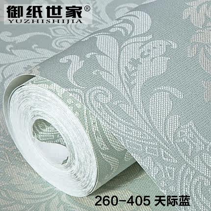 欧式墙纸 环保无纺布壁纸 卧室客厅3D浮雕墙纸 欧式大马士革壁纸