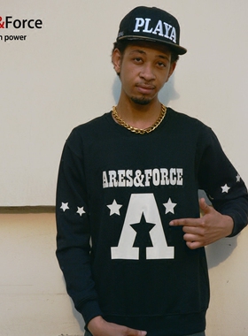 Ares＆Force秋冬新款潮牌3M反光套头卫衣男大码 青少年圆领休闲装