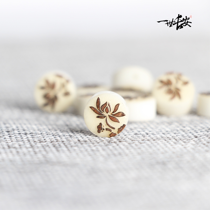 diy莲花配饰留皮书签天然象牙果