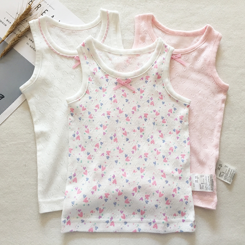 女童纯棉网眼背心薄款全棉睡衣