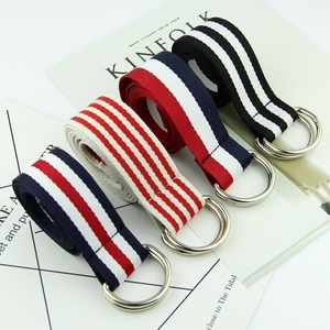 彩色条纹休闲帆布腰带